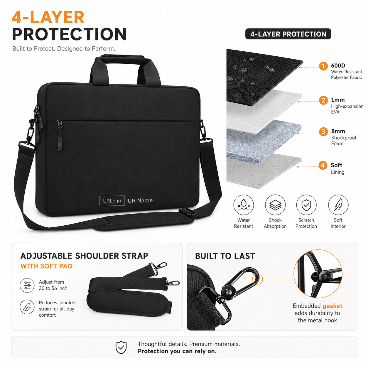 Velevia Loyal Series — Personalized Laptop & Business Briefcase