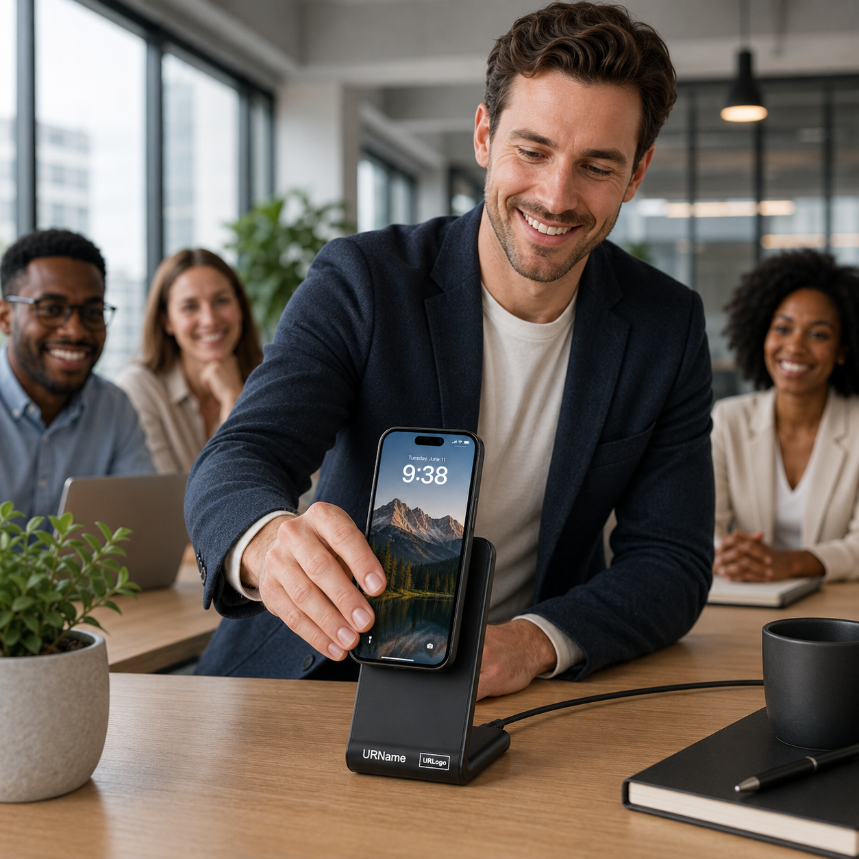 Team Loyalty – Personalized Phone Charger with Name and Logo Customization Services