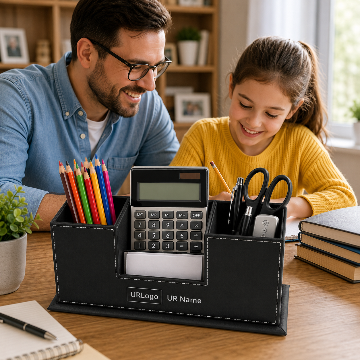 Team Loyalty – Personalized  Leather Desk Organizer with Name and Logo Customization Services