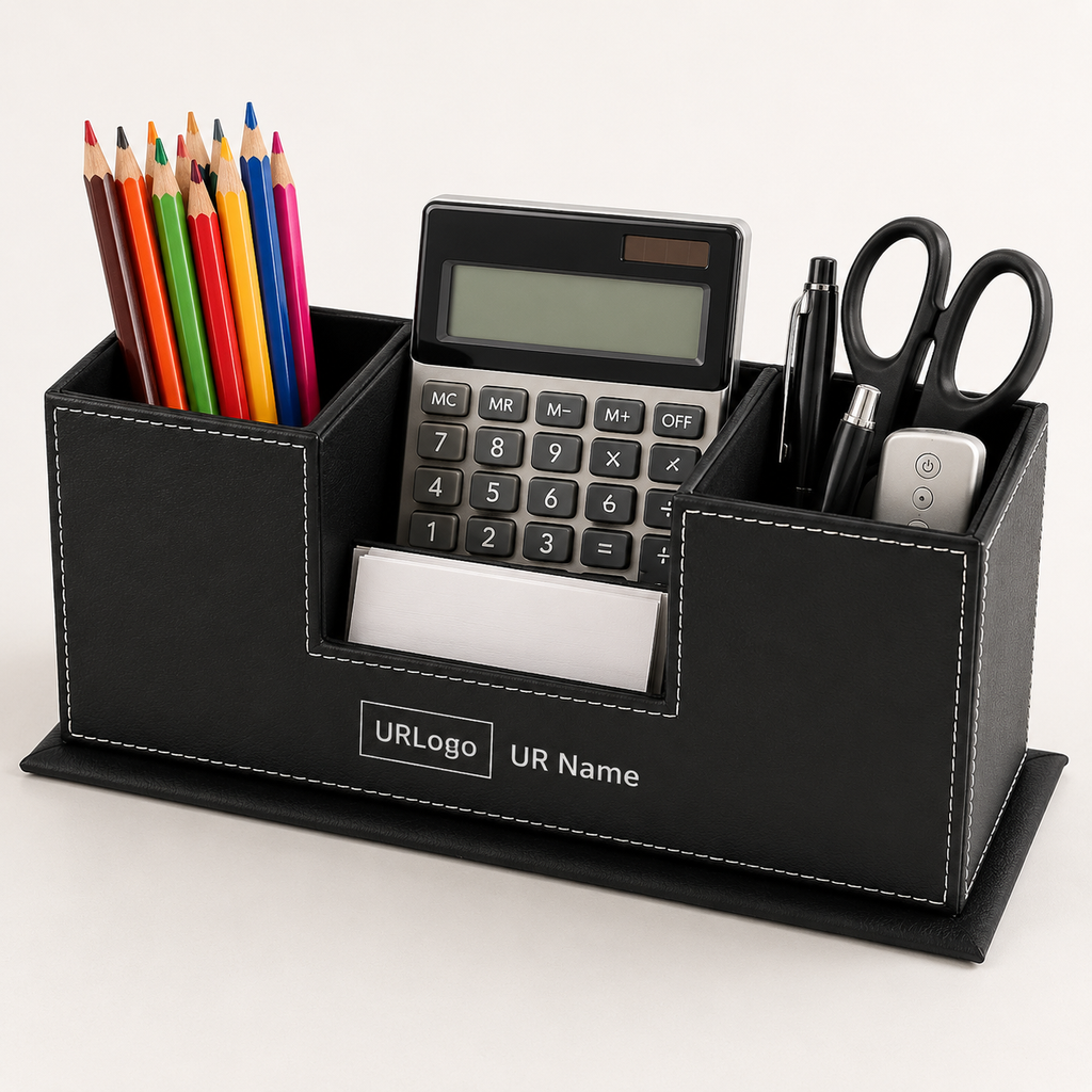 Team Loyalty – Personalized  Leather Desk Organizer with Name and Logo Customization Services