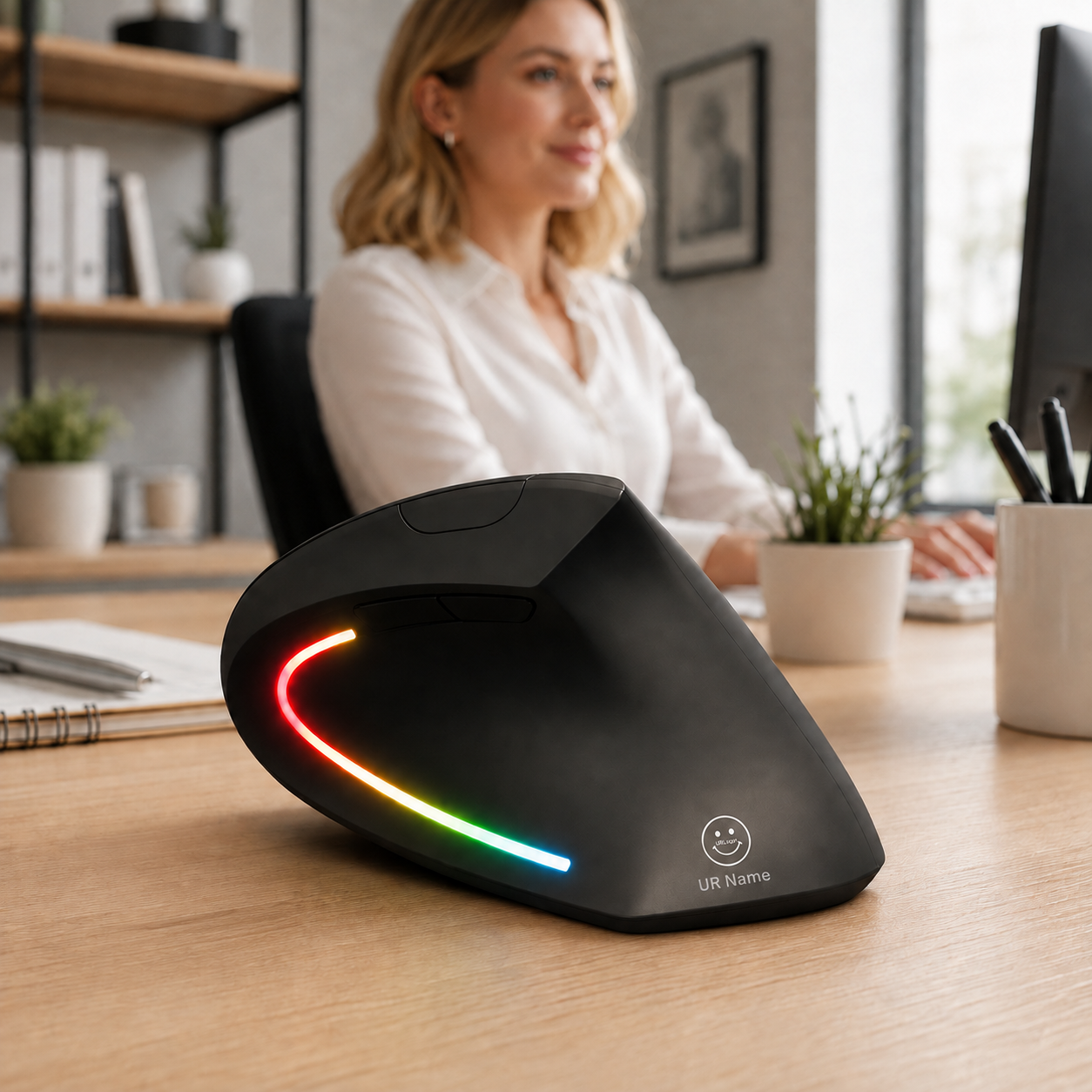 Team Loyalty – Personalized Ergonomic Mouse with Name and Logo Customization Services