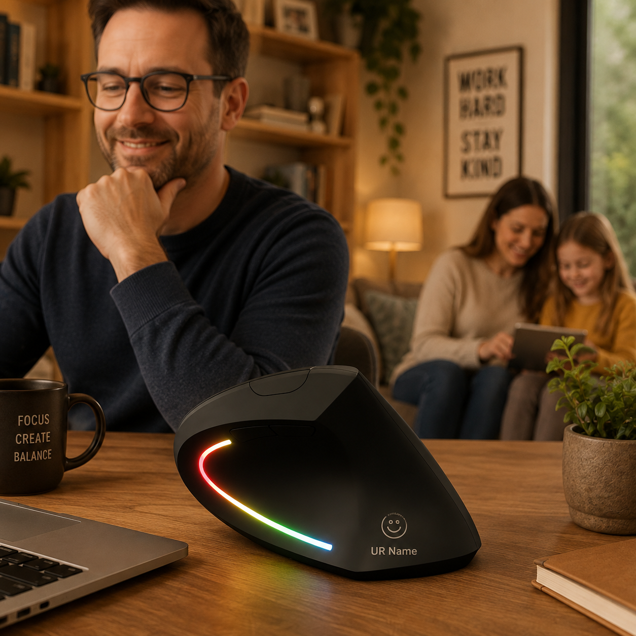 Team Loyalty – Personalized Ergonomic Mouse with Name and Logo Customization Services