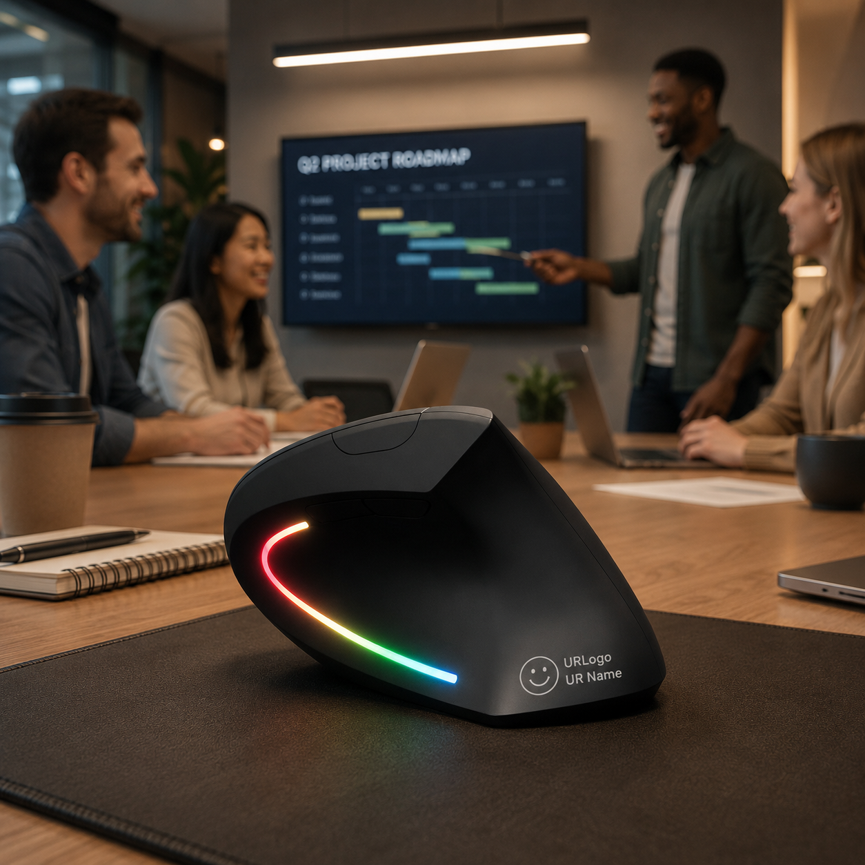 Team Loyalty – Personalized Ergonomic Mouse with Name and Logo Customization Services