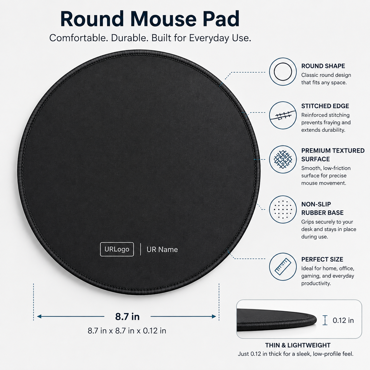 Team Loyalty – Personalized Mouse Pad with Name and Logo Customization Services