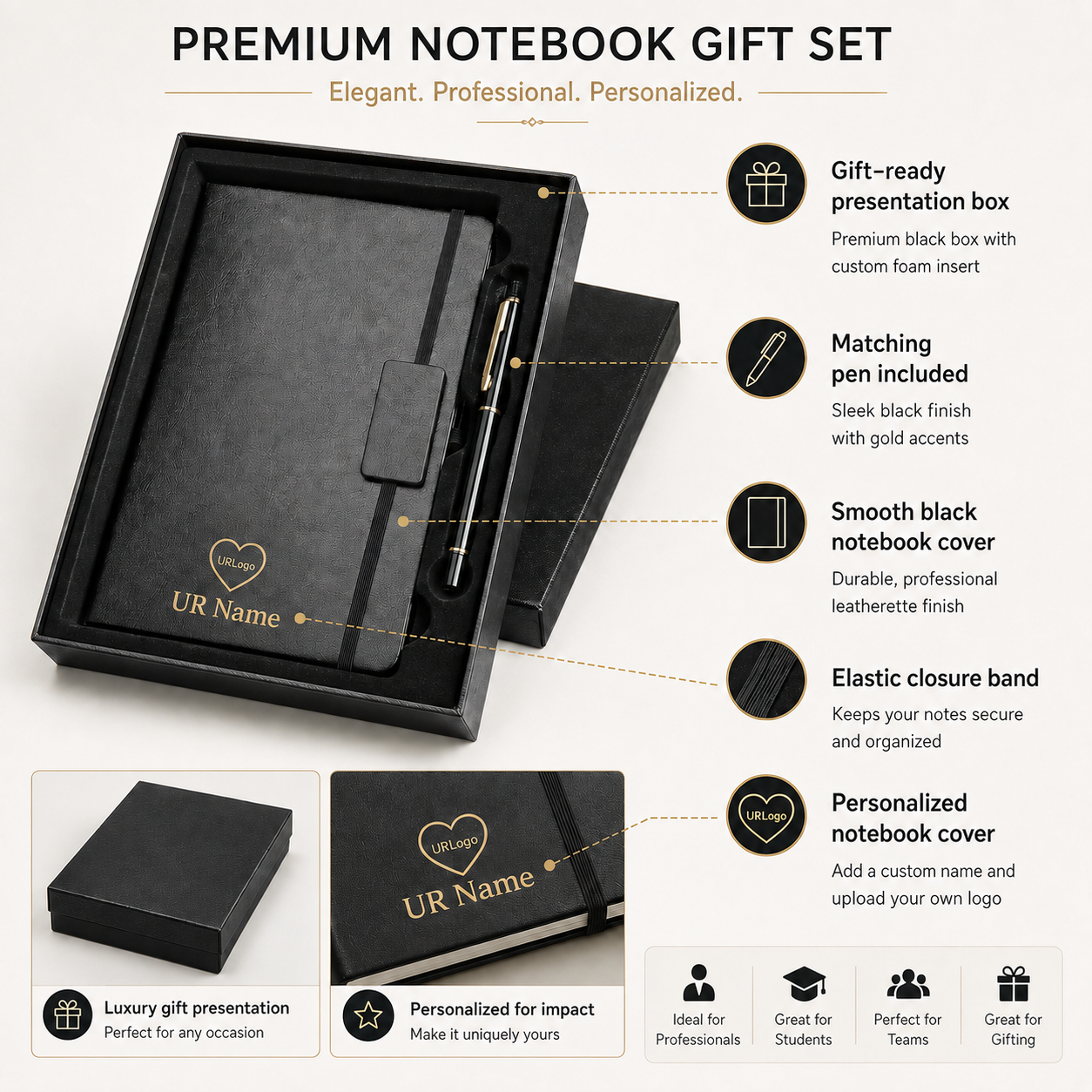 Velevia Loyal Series — Personalized Notebook & Pen Gift Set