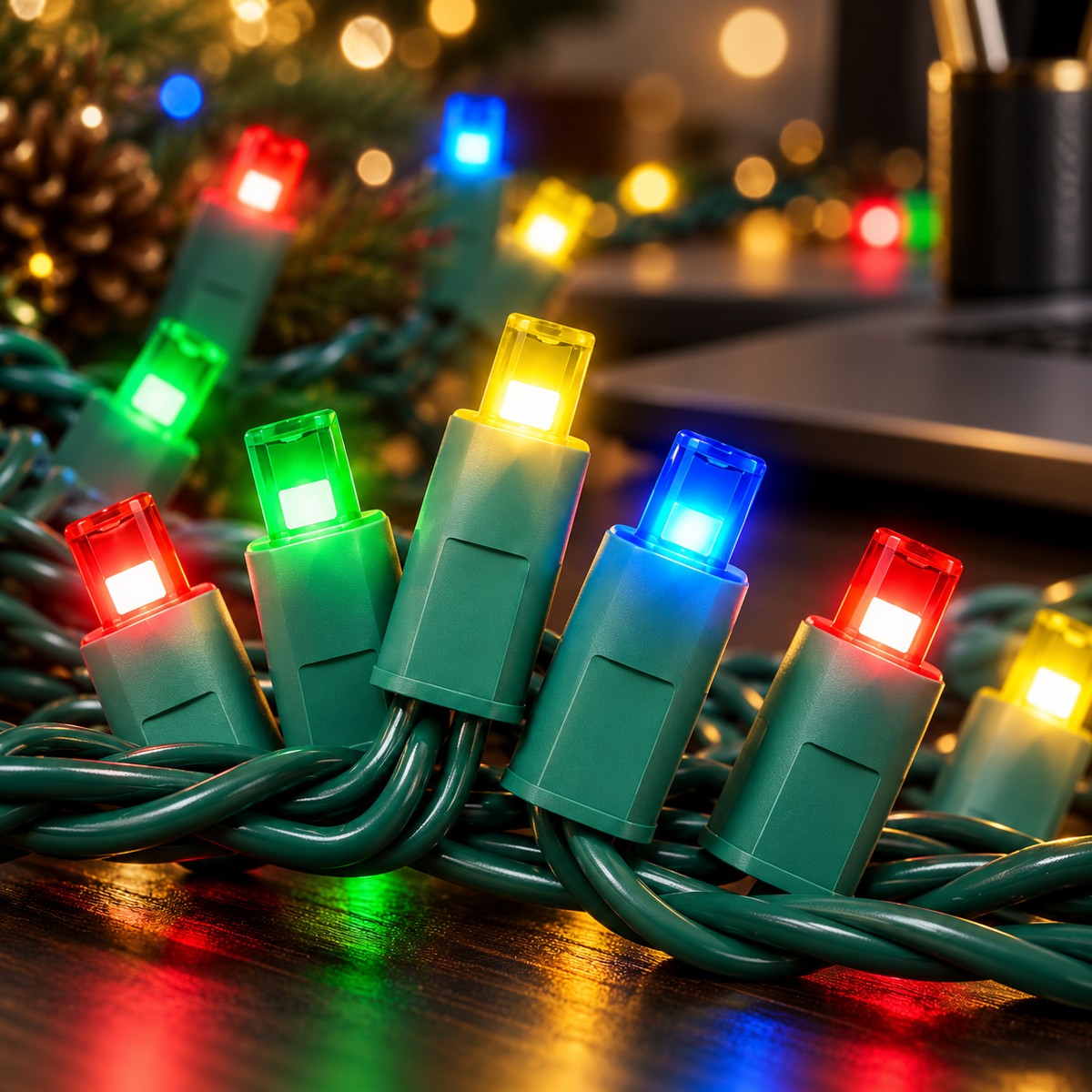 Velevia 100 LED Multicolor Christmas String Lights, 33.3 FT